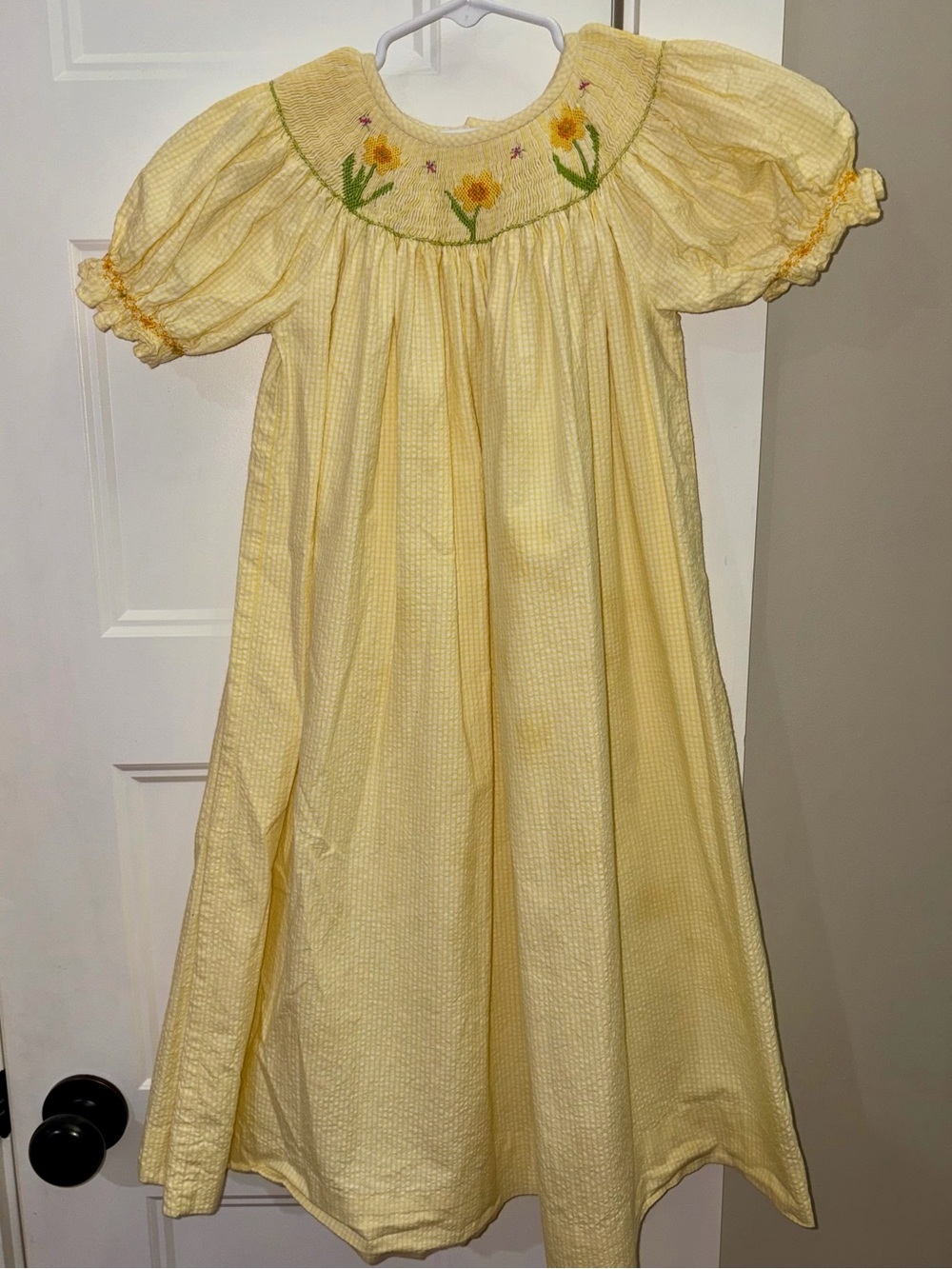 secret Wishes - Yellow Smocked Flower Girl Dress